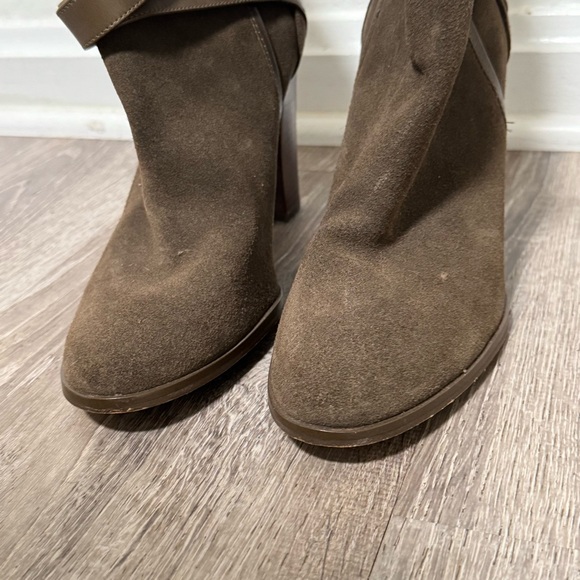 Coach Alexandra Suede Boots Chunky Heel 10 brown - Picture 8 of 11